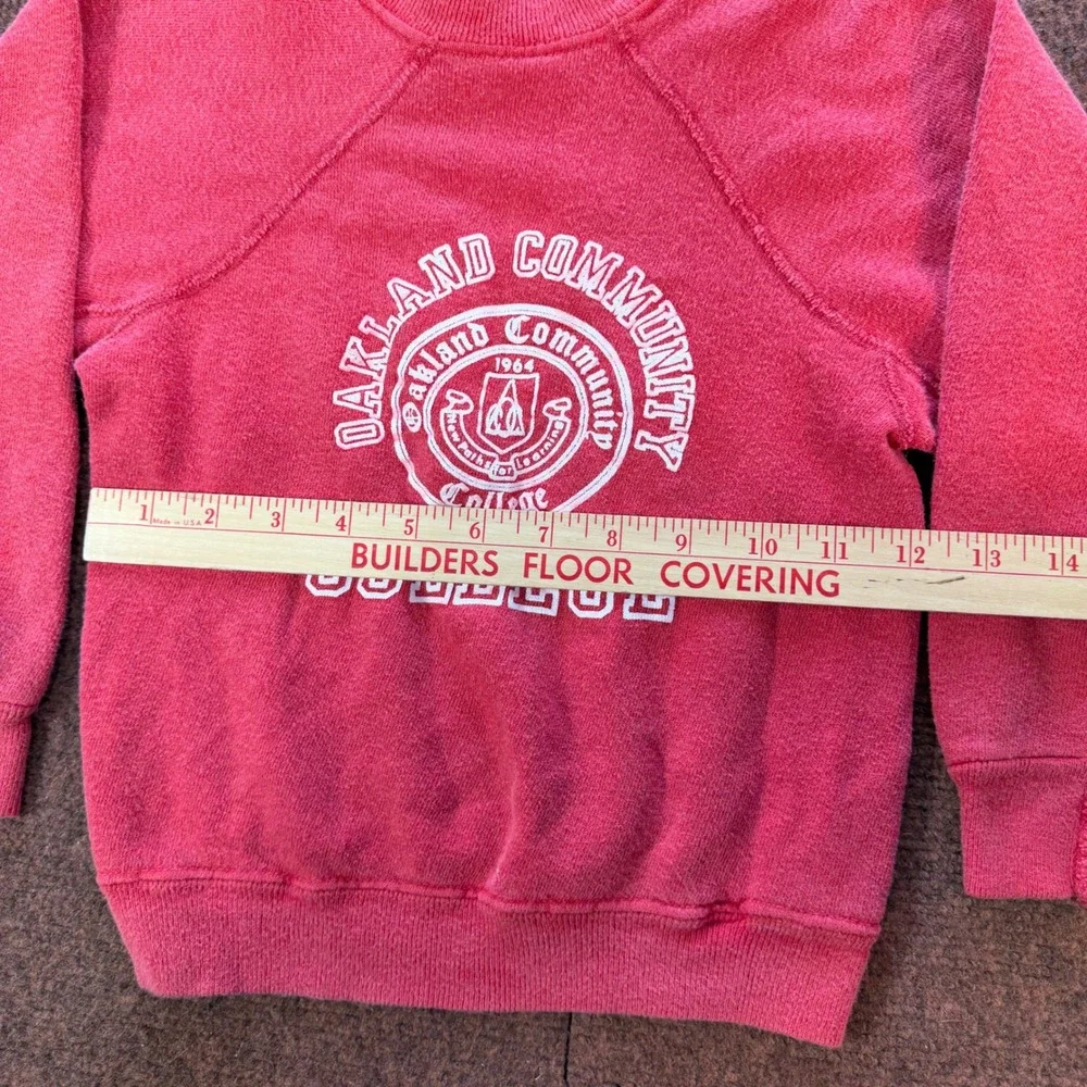 Vintage 70's rare Velva Sheen Oakland Community College Kids Sweatshirt Small A+